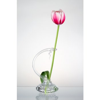 DT GLASS Skleněná váza na jednu květinu velká bez dekoru