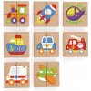 Magnetky pro děti Viga Dřevěné magnetické puzzle dopravní prostředky