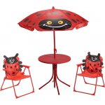 Progarden zahradní nábytek dětský stůl 2 židle + slunečník motiv berušky KO-FF1000120 – Zbozi.Blesk.cz