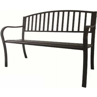 Lavička zahradní ocelová 125 × 53 × 82 cm – černá – Zboží Dáma