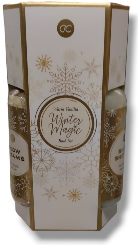 Accentra Winter Magic sprchový gel 150 ml + koupelová bomba 50 g + kosmetická taška dárková sada
