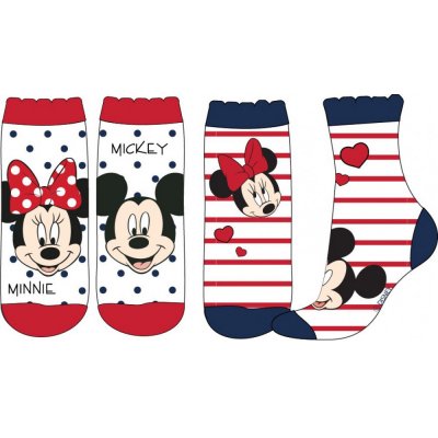 DISNEY ponožky MINNIE MOUSE bíločervenomodré – Zboží Dáma