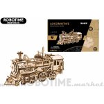 Robotime 3D dřevěné mechanické puzzle Parní lokomotiva 350 ks – Zboží Mobilmania