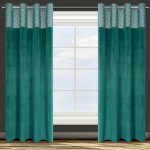 Design 91 ZATEMŇOVACÍ ZÁVĚS NA KROUŽCÍCH AGNES 140X250 CM TYRKYSOVÁ – Hledejceny.cz