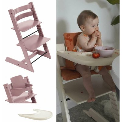 Stokke Tripp Trapp a Baby Set Heather Mauve + pultík Vanilla White – Hledejceny.cz