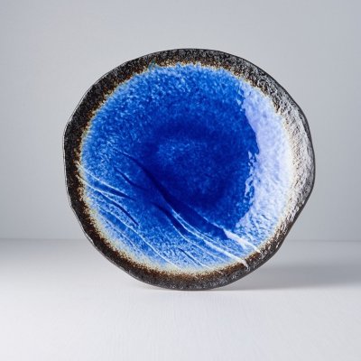 MIJ Kulatý talíř s nepravidelným okrajem COBALT BLUE 27cm