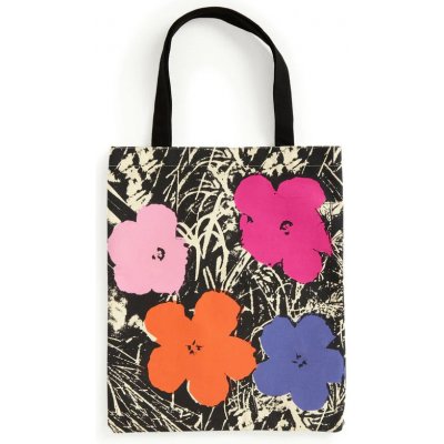 Galison Plátěná taška Warholovy květiny - růžová