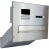 Poštovní schránka 1x poštovní schránka D-042 k zazdění do sloupku + čelní deska s 1x zvonkem a kamerou GOLMAR - digitální systém - NEREZ / šedá