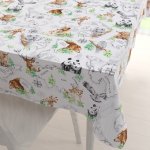 Biante bavlna obdélníkový ubrus Sandra SA-546 Zvířata světa na bílém 100x140 cm – Hledejceny.cz