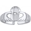 Prsteny SILVEGO Otevřený stříbrný prsten na nohu Claddagh PRM12193R