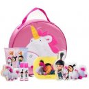 Minions Unicorn Toiletries Bag sprchový gel 2v1 50 ml + šampon 2v1 50 ml + balzám na rty 2 x 4,5 g + šumivé tablety do koupele 2 x 20 g + ručník 2 ks + mycí houba 1 ks + etue dárková sada