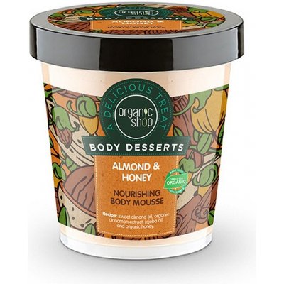 Organic Shop Body Desserts Vyživující tělová pěna Mandle a med 450 ml + Organic Shop tělový krém Vanilka hydratační 450 ml dárková sada – Zbozi.Blesk.cz