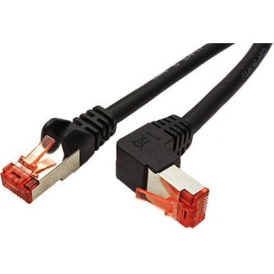 Goobay 21.92.2390 S/FTP, patch, kat.6, lomený konektor, 0,25m, černý – Zboží Živě