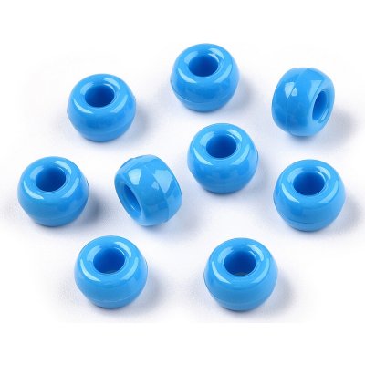 Akrylové korálky - pony beads - tmavě modré - 6 x 9 mm - 10 ks – Sleviste.cz