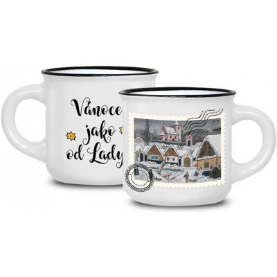Nekupto Vánoční mini hrneček Zimní krajina Josef Lada 100 ml – Zboží Dáma
