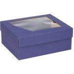 Dárková krabička 240x180x95 mm, dno+víko s průhledným okénkem, MODRÁ – Hledejceny.cz