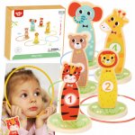 Tooky Toy Hra na házení kroužků na cíl ze dřeva s obručemi – Sleviste.cz