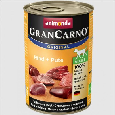 Animonda Gran Carno Fleisch Plus Adult hovězí & krůta 400 g Animonda Gran Carno Fleisch Plus Adult hovězí & krůta 400g