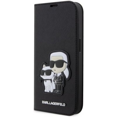Pouzdro Karl Lagerfeld PU Saffiano Karl and Choupette NFT Book iPhone 13 Pro Max černé