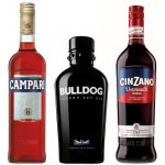 Campari Bitter 25% 0,7 l & BBulldog Gin 40% 0,7 l & Cinzano Rosso 15% 0,75 l (set) – Zbozi.Blesk.cz