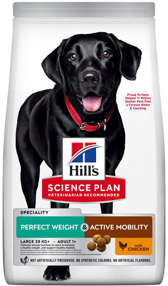 Hill’s Science Plan Adult Perfect Weight & Active Mobility Large Breed Chicken 2 x 12 kg