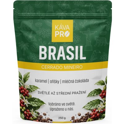 KávaPRO Brasil Cerrado Mineiro zrnková 250 g – Hledejceny.cz