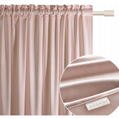 Hotový závěs Room99 sametový 140x260 cm pudrová růžová na pásku – Hledejceny.cz