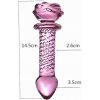 Anální kolík LOLO anální kolík s růžičkou skleněný růžový
