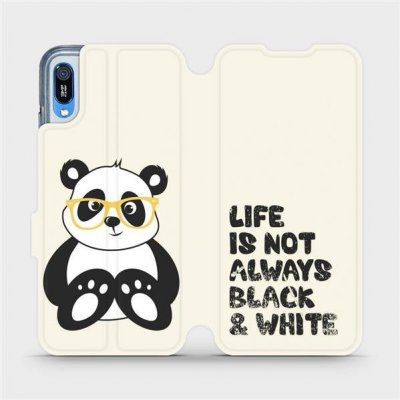 Pouzdro Mobiwear parádní flip Huawei Y6 2019 - M041S Panda - life is not always black and white
