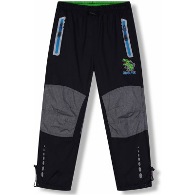 Kugo DK8232 chlapecké šusťákové kalhoty zateplené tyrkysové zipy černá – Zboží Mobilmania