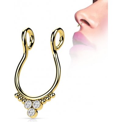 Šperky4U falešný piercing do nosu septum ST0019-GD