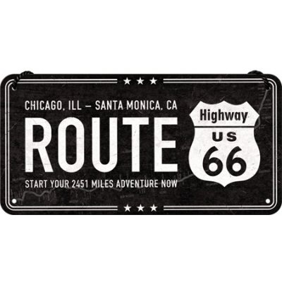 Nostalgic Art Plechová cedule Route 66 visačka 10 x 20 cm