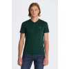 Pánské Tričko Gant tričko SLIM SHIELD V-NECK T-SHIRT zelená