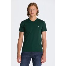 Gant tričko SLIM SHIELD V-NECK T-SHIRT zelená