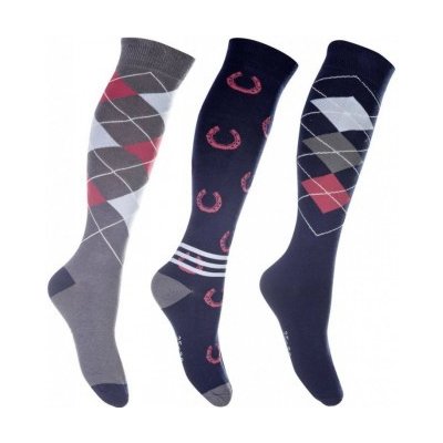 HKM Jezdecké podkolenky Cardif 3 páry tm.modrá – Sleviste.cz