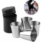 APT cestovní nerezové panáky v koženkovém pouzdře 4ks AG171A – Zboží Dáma