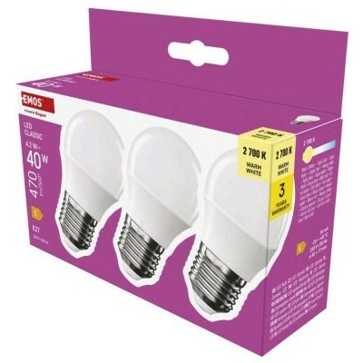 Emos LED žárovka Classic Mini Globe E27 4,2 W 40 W 4 – Hledejceny.cz