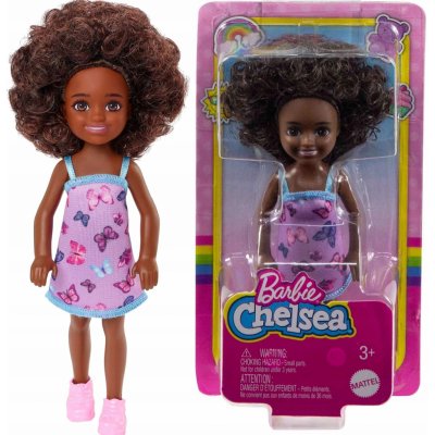 Barbie Club Chelsea Mini Girl Doll Blonde Wearing RainbowPrint Dress And Yellow Shoes