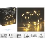 LED světelný řetěz venkovní žlutá barva 80ks diod s časovačem – Hledejceny.cz
