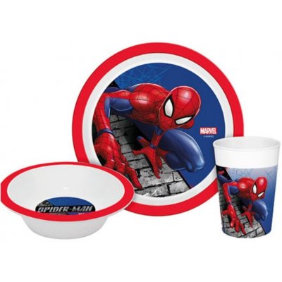 KIDS LICENSING Dětské plastové nádobí SPIDERMAN Micro talíř miska sklenice – Hledejceny.cz