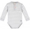 Kojenecké body Makoma Body polo dlouhý rukáv Greco GREY STRIPES