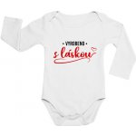 Dětské BODY Vyrobeno s láskou dlouhý rukáv potisk Černá Červená bodýčko BÍLÉ – Hledejceny.cz