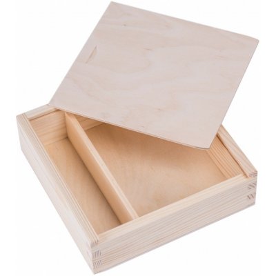 FK Dřevěná krabička na fotografie 10x15 Přírodní 19x19x5 cm