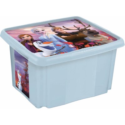 OKT Plastový box Frozen 30 l světle modrý s víkem 45 x 35 x 27 cm