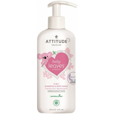 Attitude Baby leaves Dětské tělové mýdlo a šampon 2 v 1 bez vůně 473 ml – Zboží Mobilmania