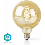 Nedis Wi-Fi Smart Bulb E27 4,9W LED žárovka , s vláknem, pro chytrý dům, E27, G125, 4,9W, 230V, 360lm, teplá až studená bílá, stmívatelná, zlatá WIFILRT10G125 – Zboží Mobilmania