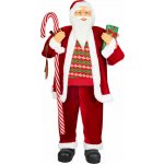 MagicHome Dekorace Vánoce, Santa, s dárkem, červený, 45 cm – Hledejceny.cz