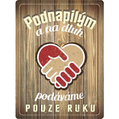 Plechová cedule Podnapilých a na dluh podáváme pouze ruku 30x40 cm – Zbozi.Blesk.cz