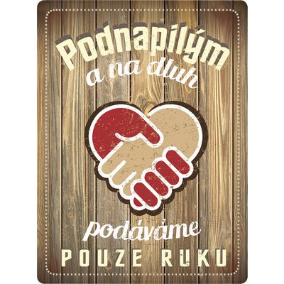 Plechová cedule Podnapilých a na dluh podáváme pouze ruku 30x40 cm – Zboží Mobilmania