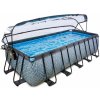 Bazén Exit Toys Frame s pískovou filtrací, kopulí a tepelným čerpadlem 540 x 250 x 122 cm Stone Grey